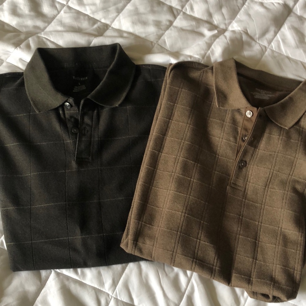 Lot of 2 VanHeusen long sleeved shirts L